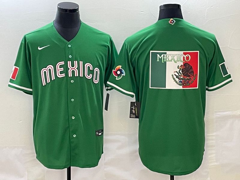 Men 2023 World Cub Mexico Blank green Nike MLB Jersey6